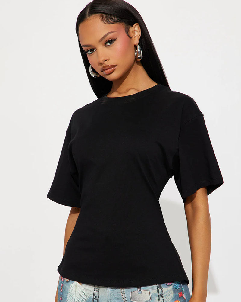 Quiet Edge Back-Zip Cotton Tee