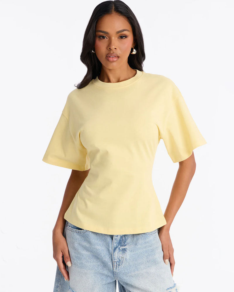 Quiet Edge Back-Zip Cotton Tee