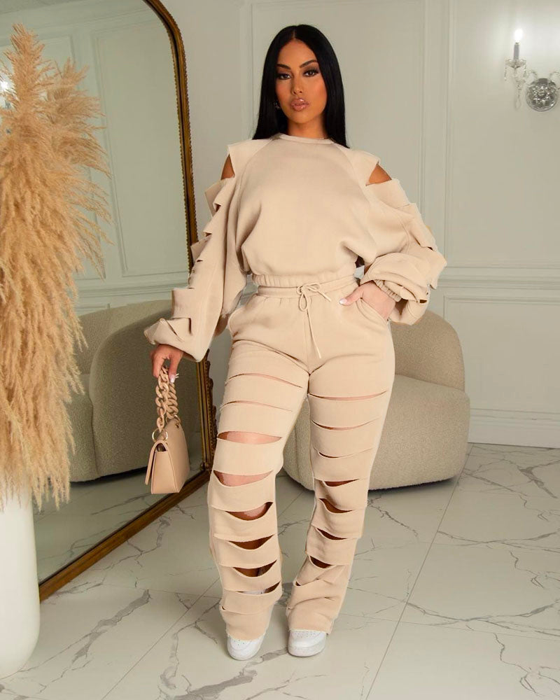 Cut Out Pant Set