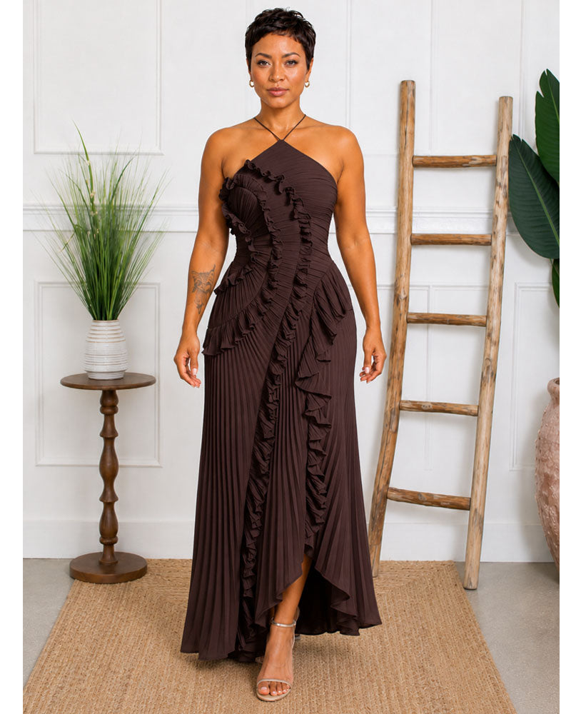 Ruche Me Tonight Maxi Dress