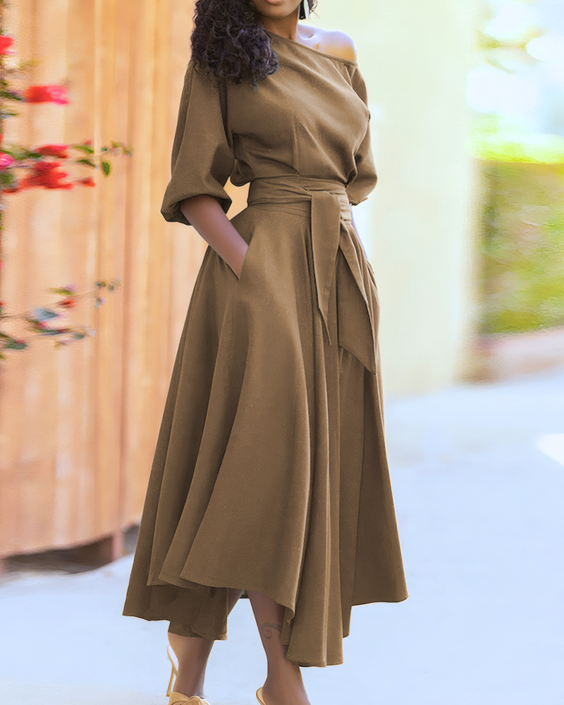 Milena Asymmetrical Midi Dress