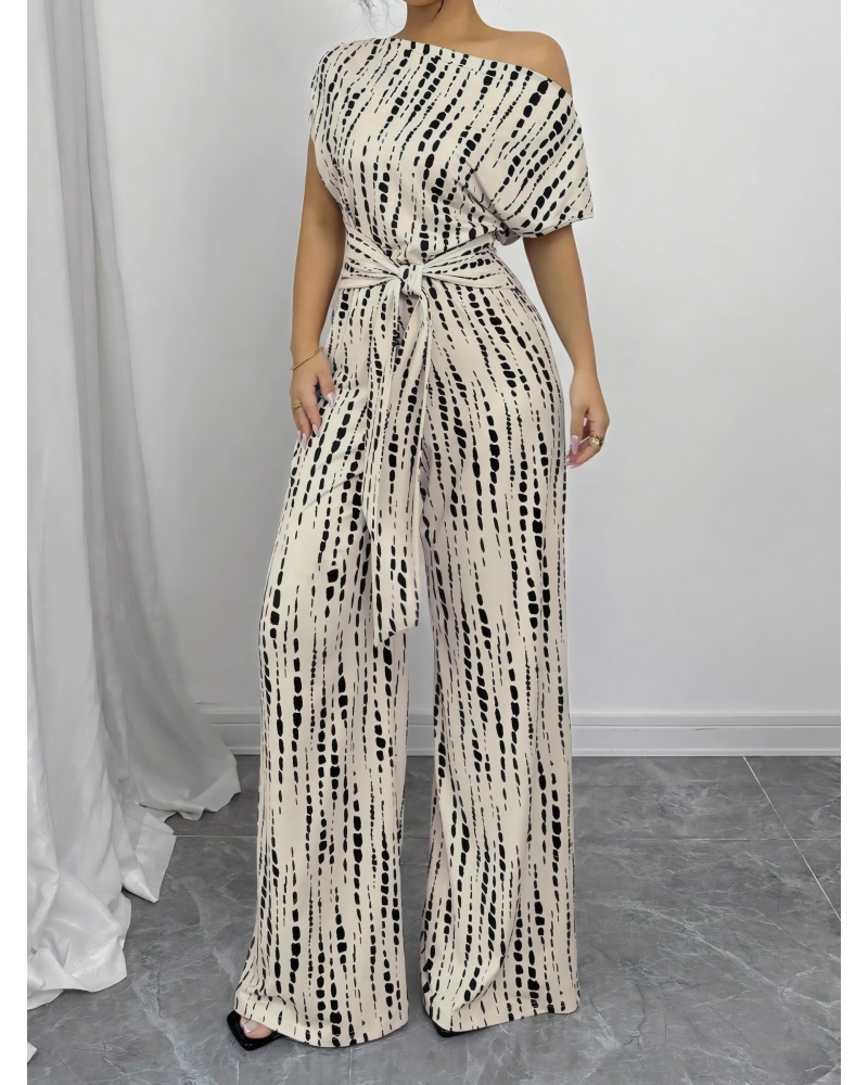 Slanted Ease Wide-Leg Jumpsuit