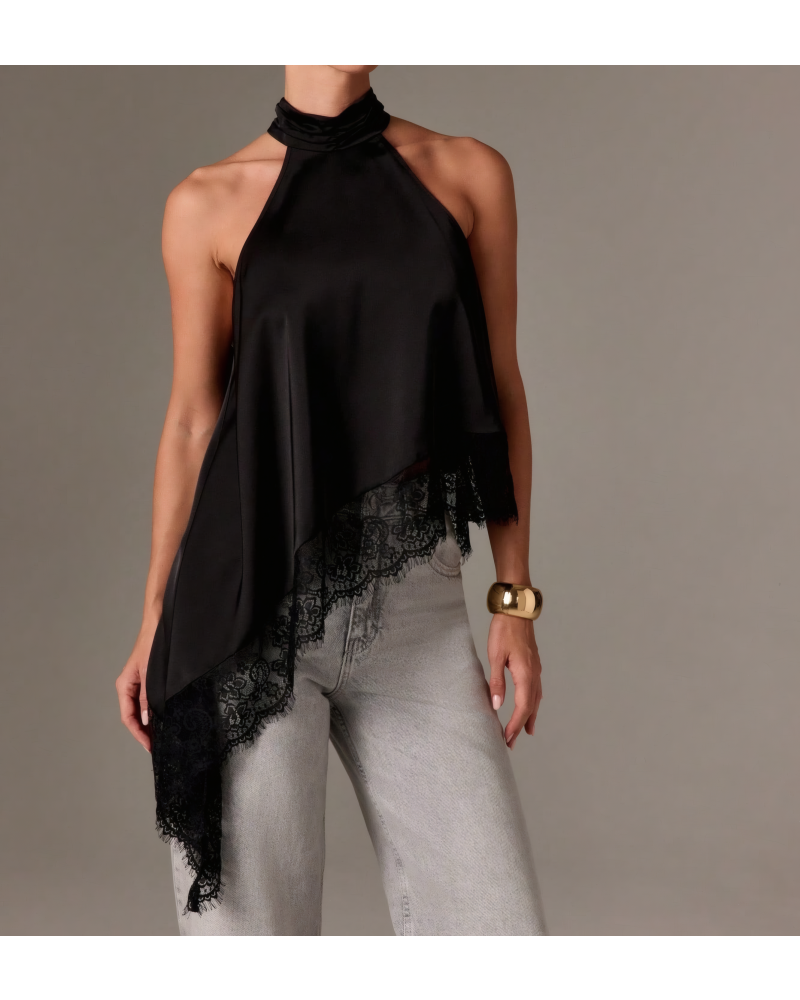 Lace Hem Halter Top