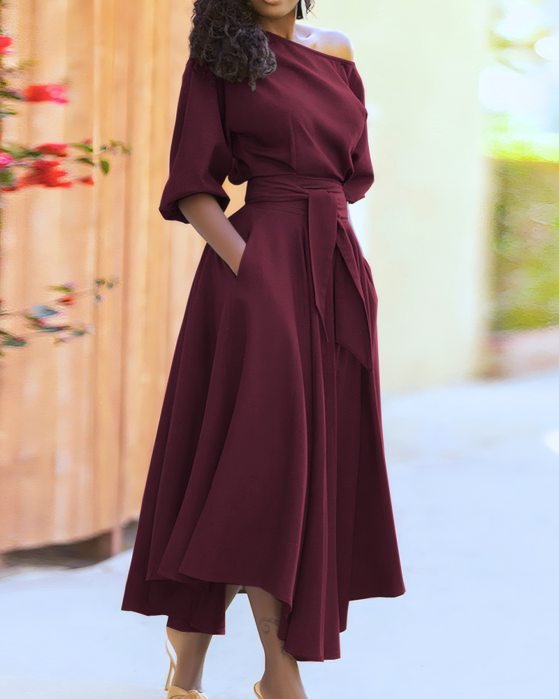 Milena Asymmetrical Midi Dress