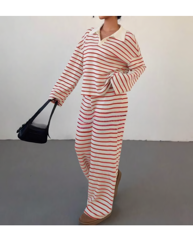 Pretty Lavish - Striped Wide Leg Trousers Set