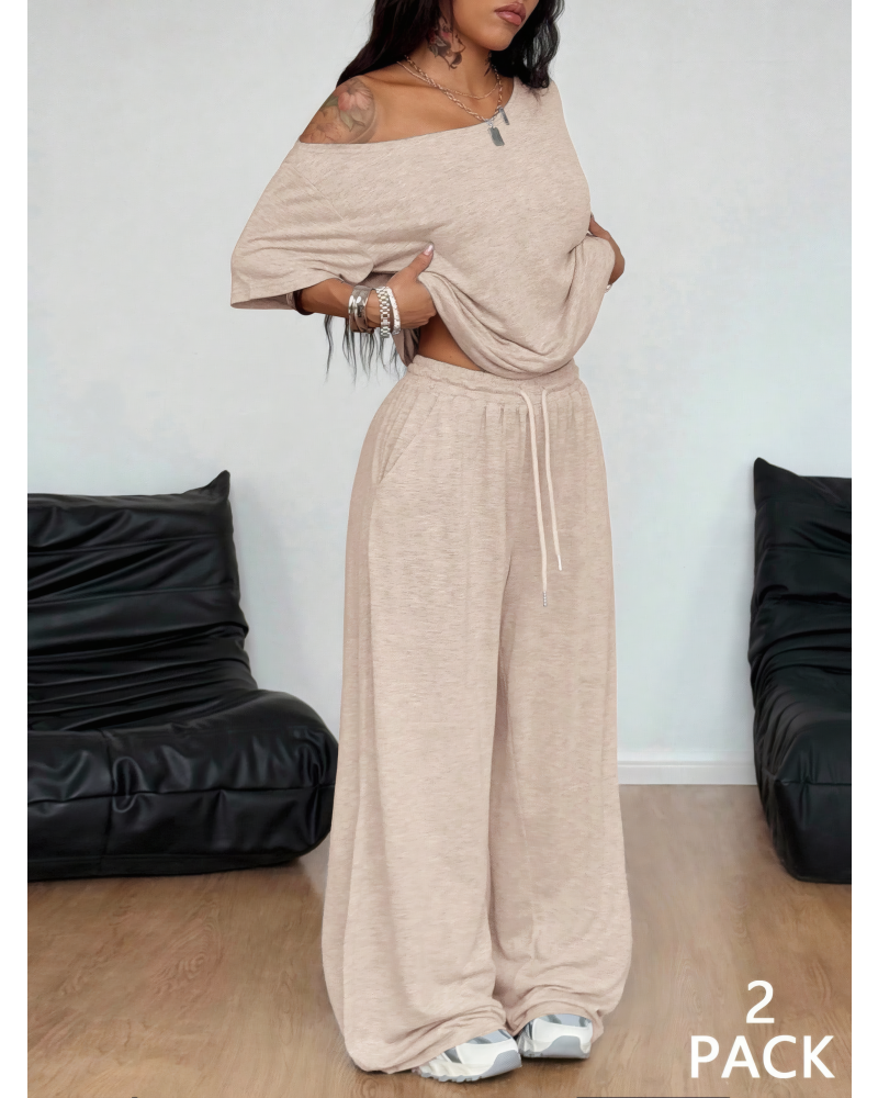Chill Status Off Shoulder Pant Set