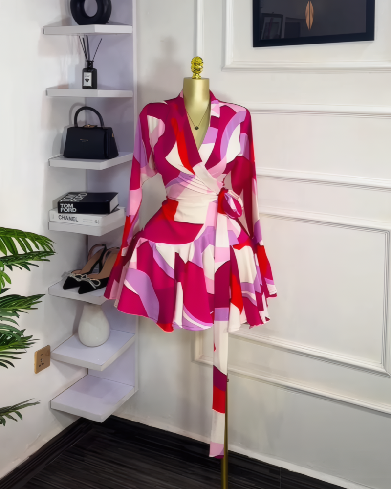 Tie-Dye Wrap Dress