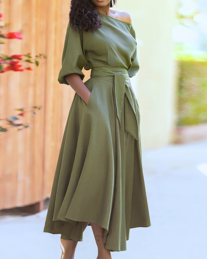 Milena Asymmetrical Midi Dress