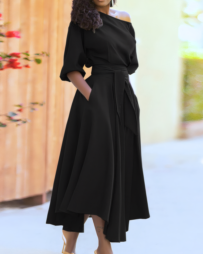 Milena Asymmetrical Midi Dress