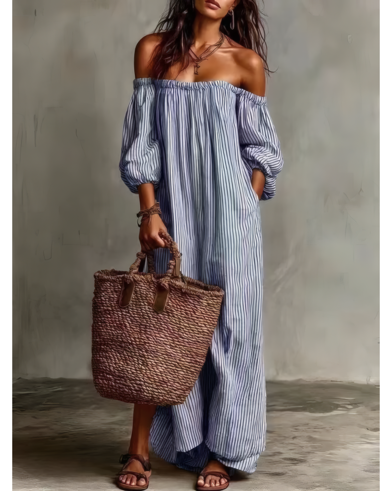 Golden Hour Off-Shoulder Dress