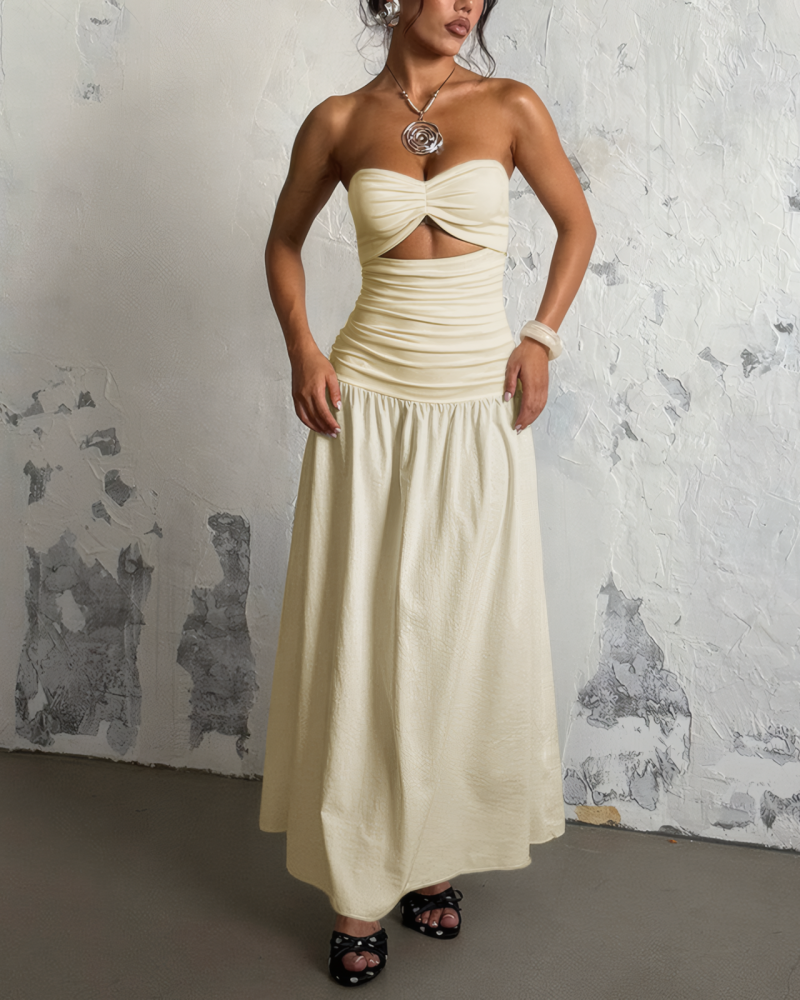 RIVIERA DREAM STRAPLESS MAXI DRESS