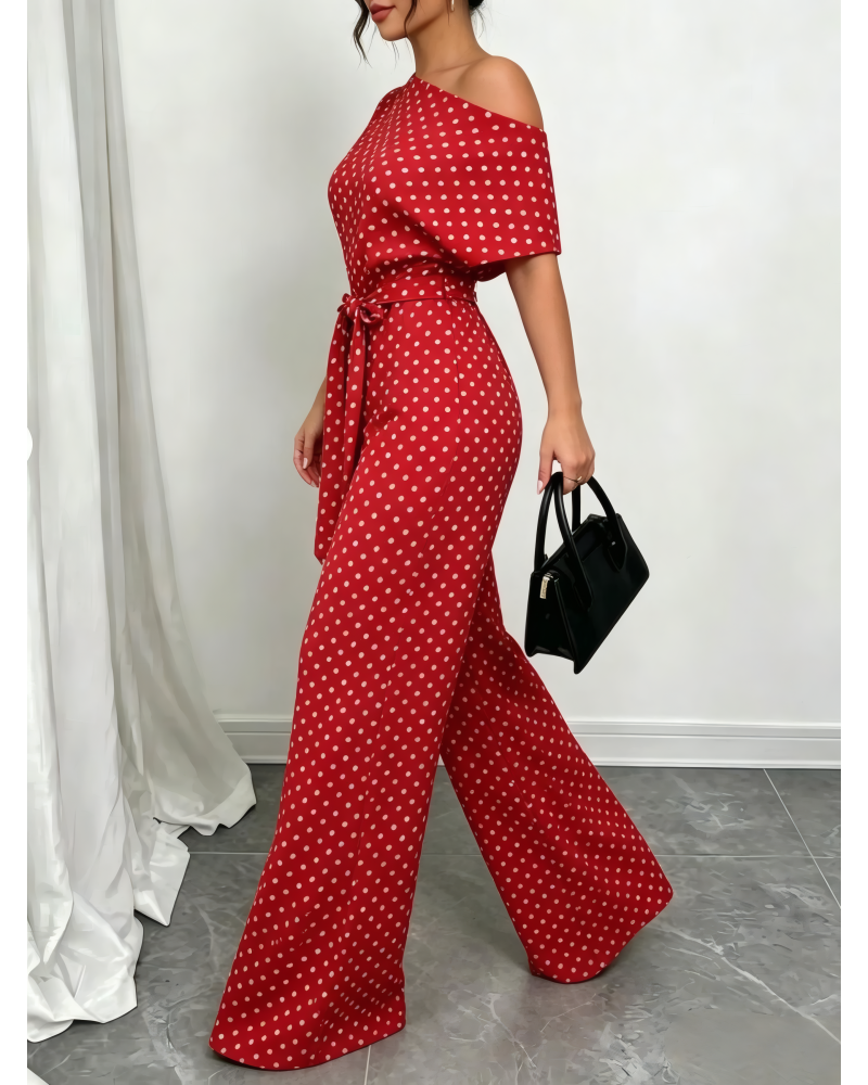 Slanted Ease Wide-Leg Jumpsuit