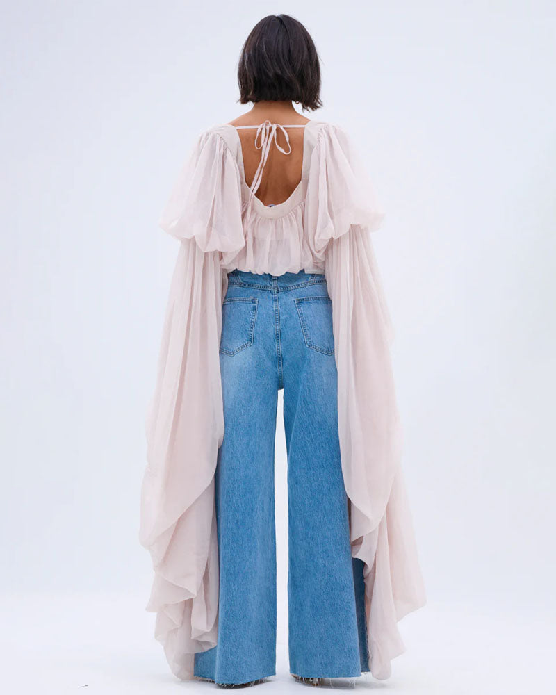 Slouchy Square Neck Long Sleeve Top