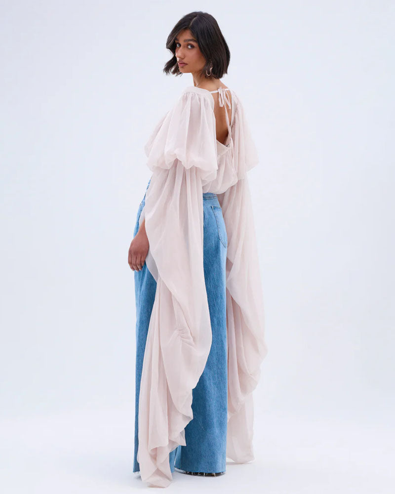 Slouchy Square Neck Long Sleeve Top