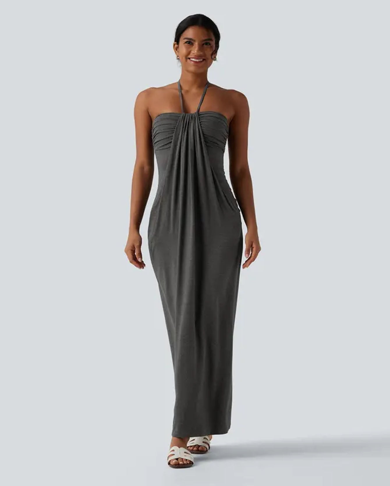 Seren Tie-Back Halter Maxi Dress