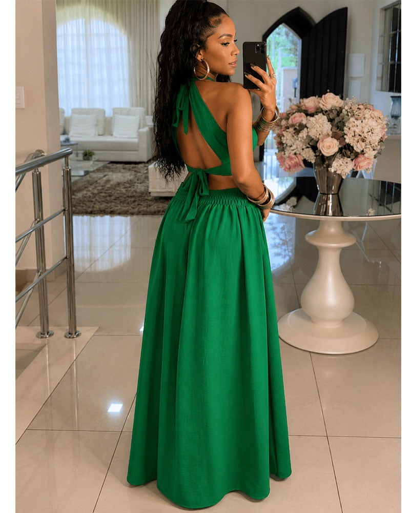 Shirred Criss Cross Dress