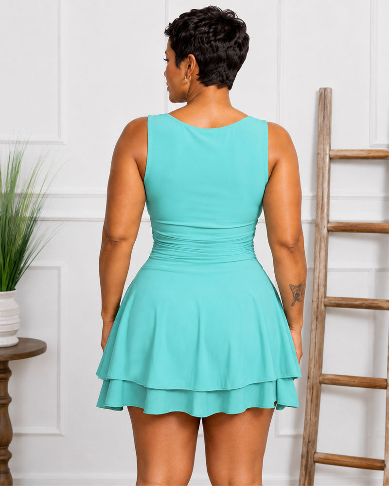 Soft Focus Ruched Mini Dress