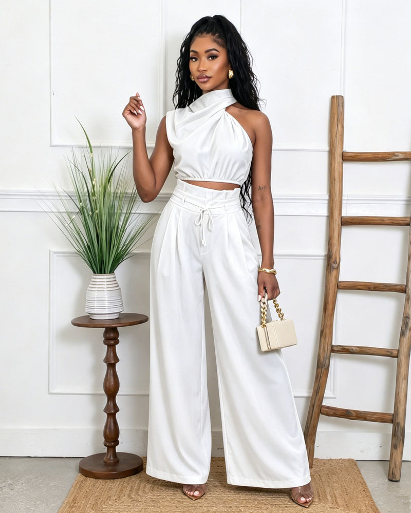 Soft Neck Pants Set