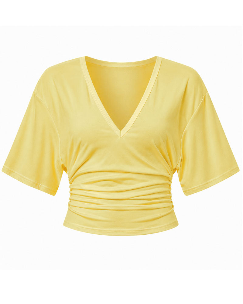 Soft Shape Ruched V-Neck Top