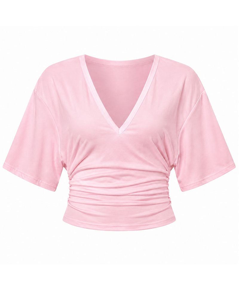 Soft Shape Ruched V-Neck Top