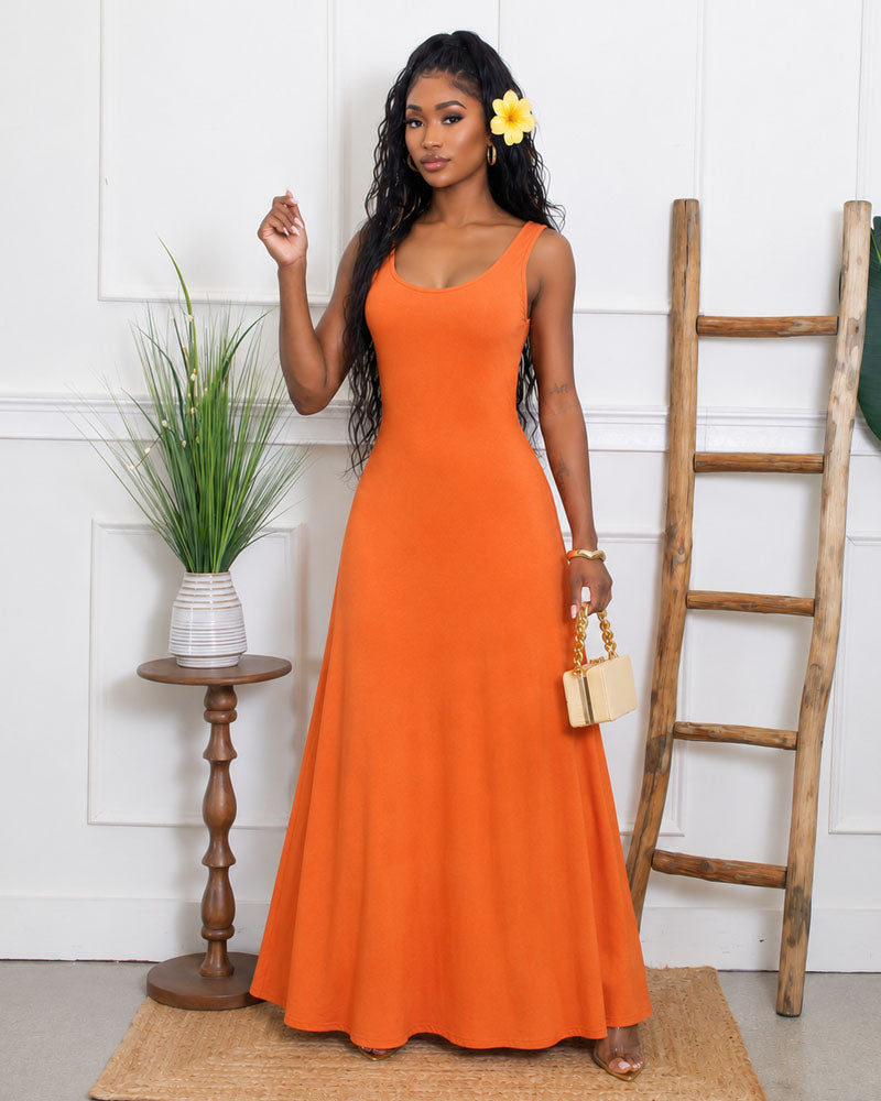 Noir Solstice Sleeveless Maxi Dress