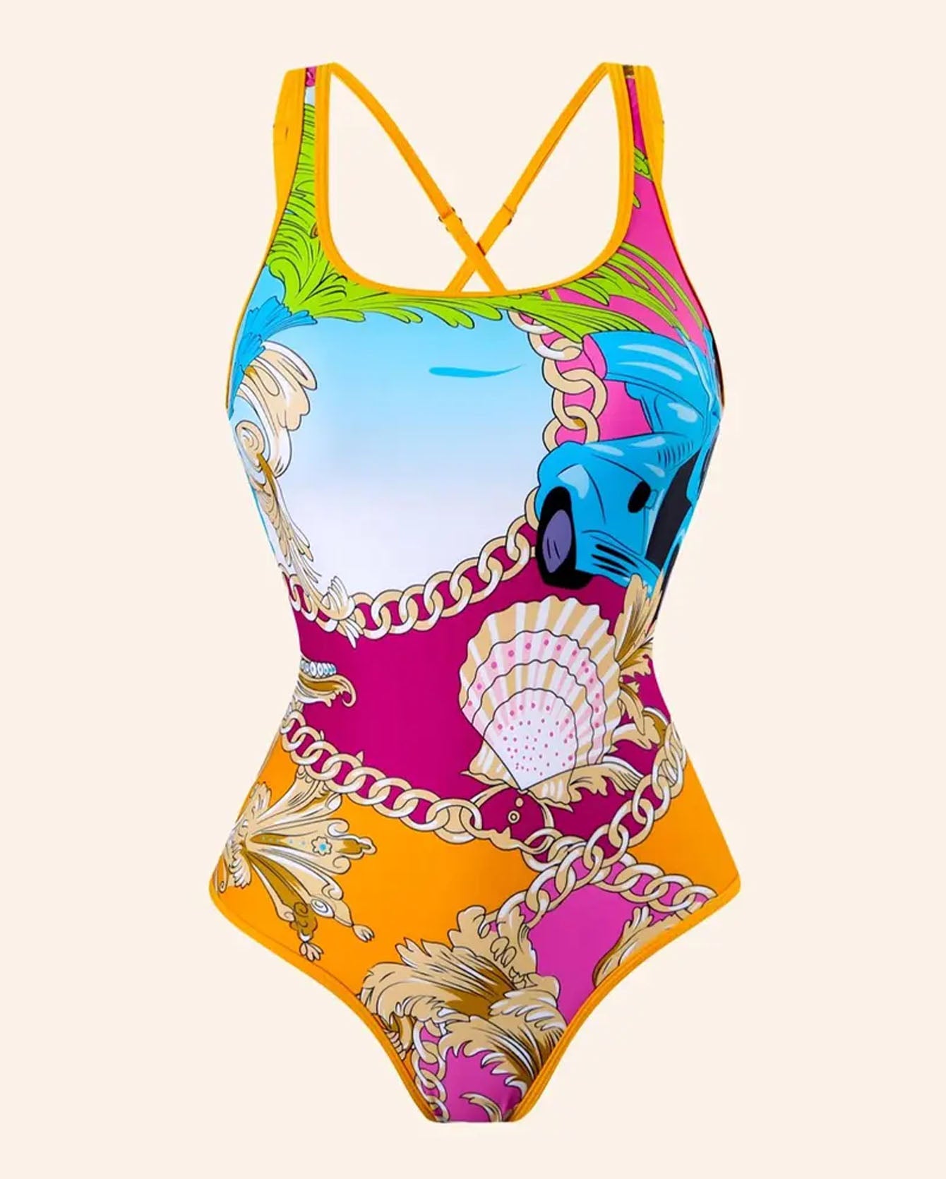 Solara Scarf-Print Swim Set