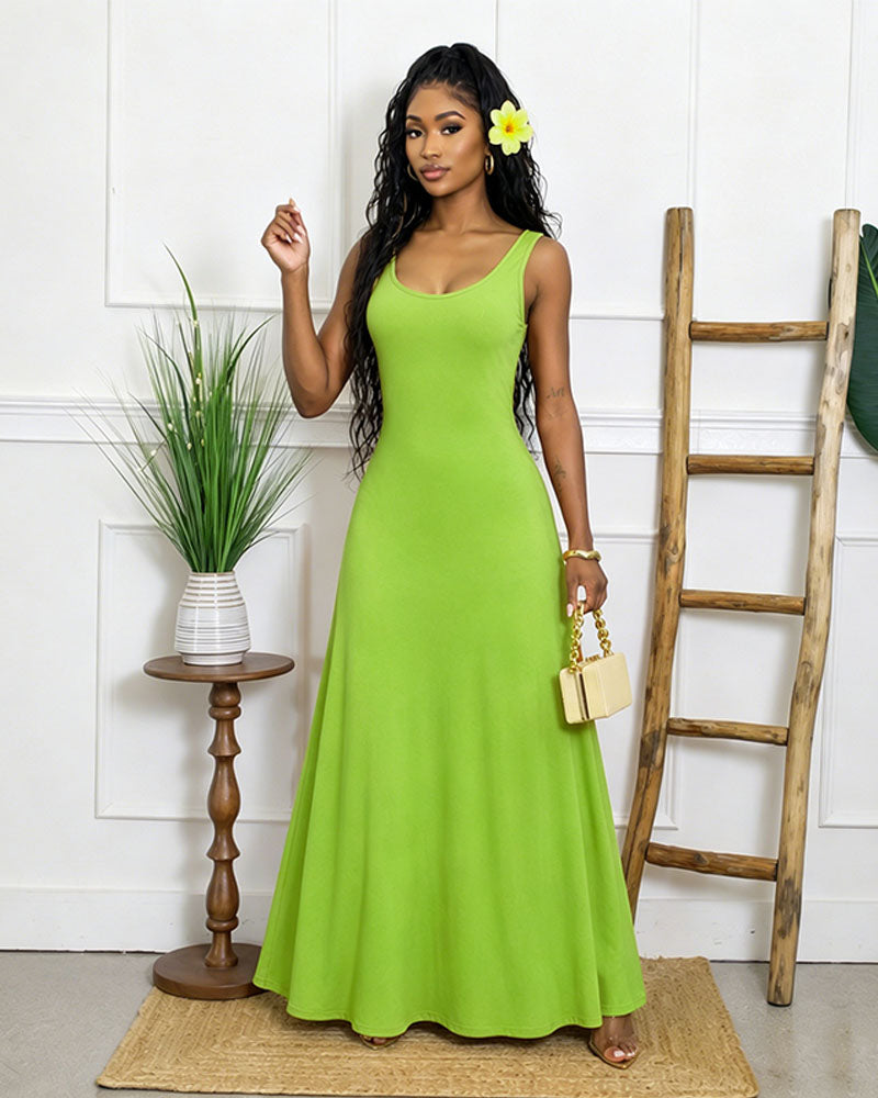 Noir Solstice Sleeveless Maxi Dress