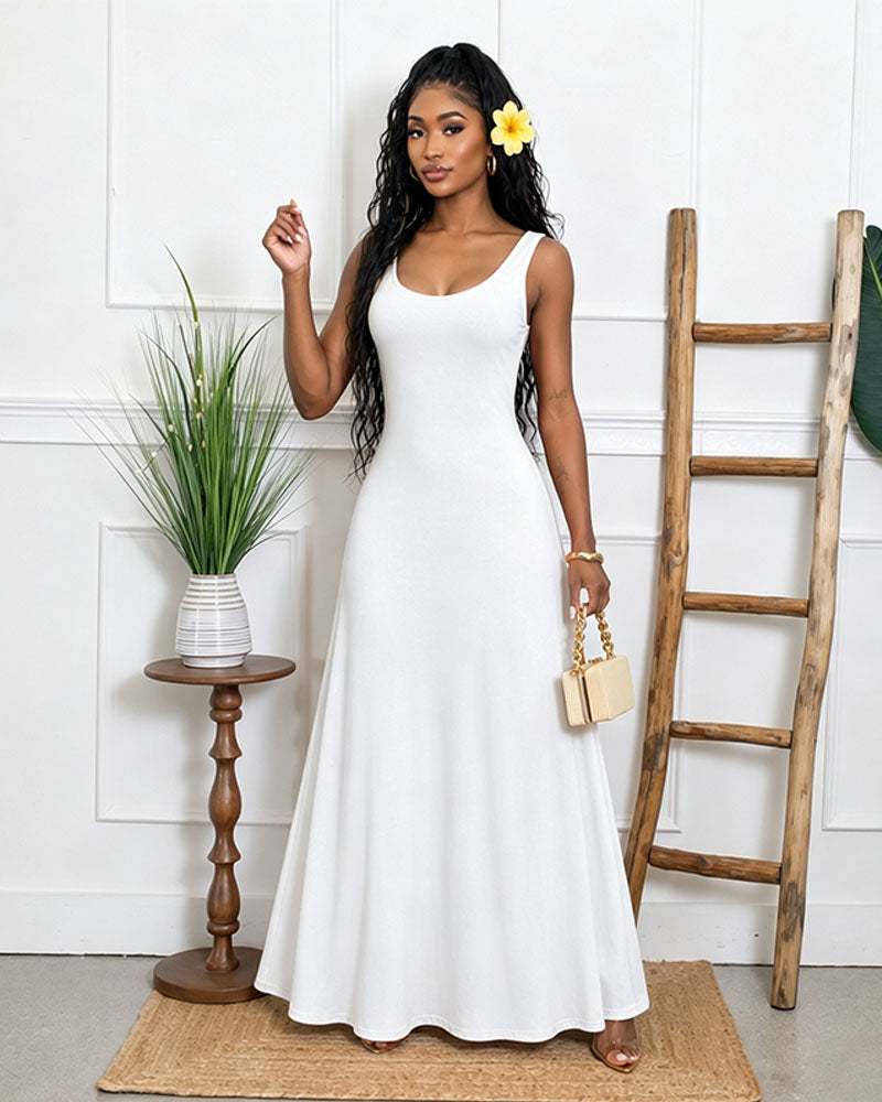 Noir Solstice Sleeveless Maxi Dress