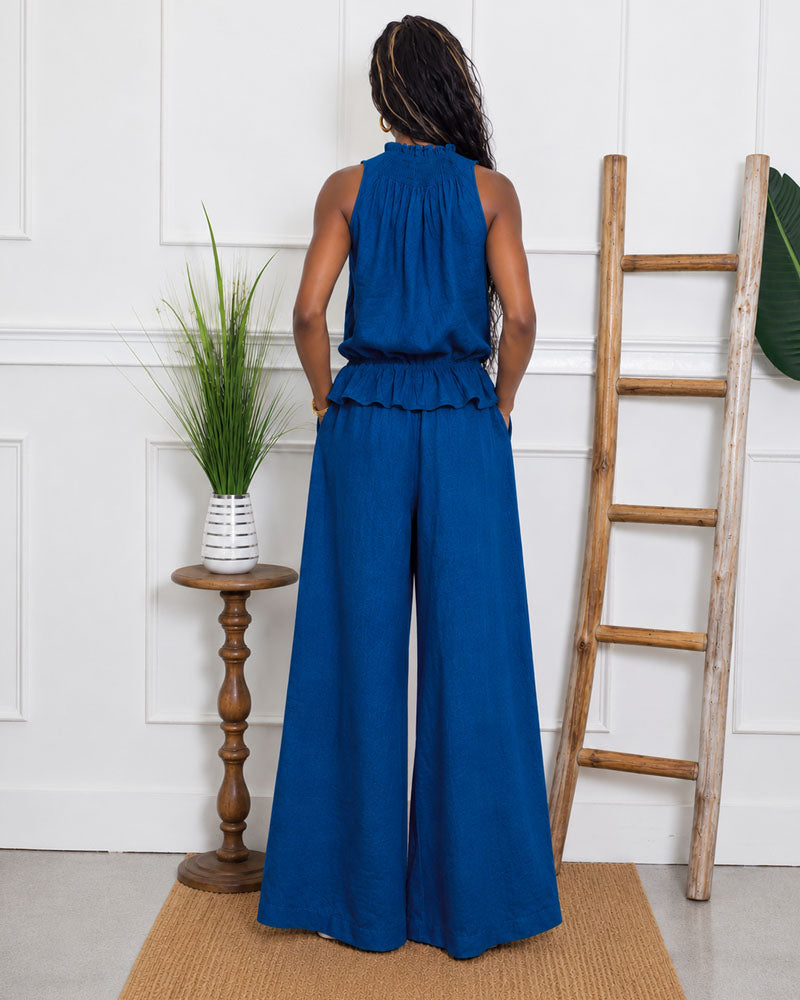 Solea Ruffle Linen Pants Set