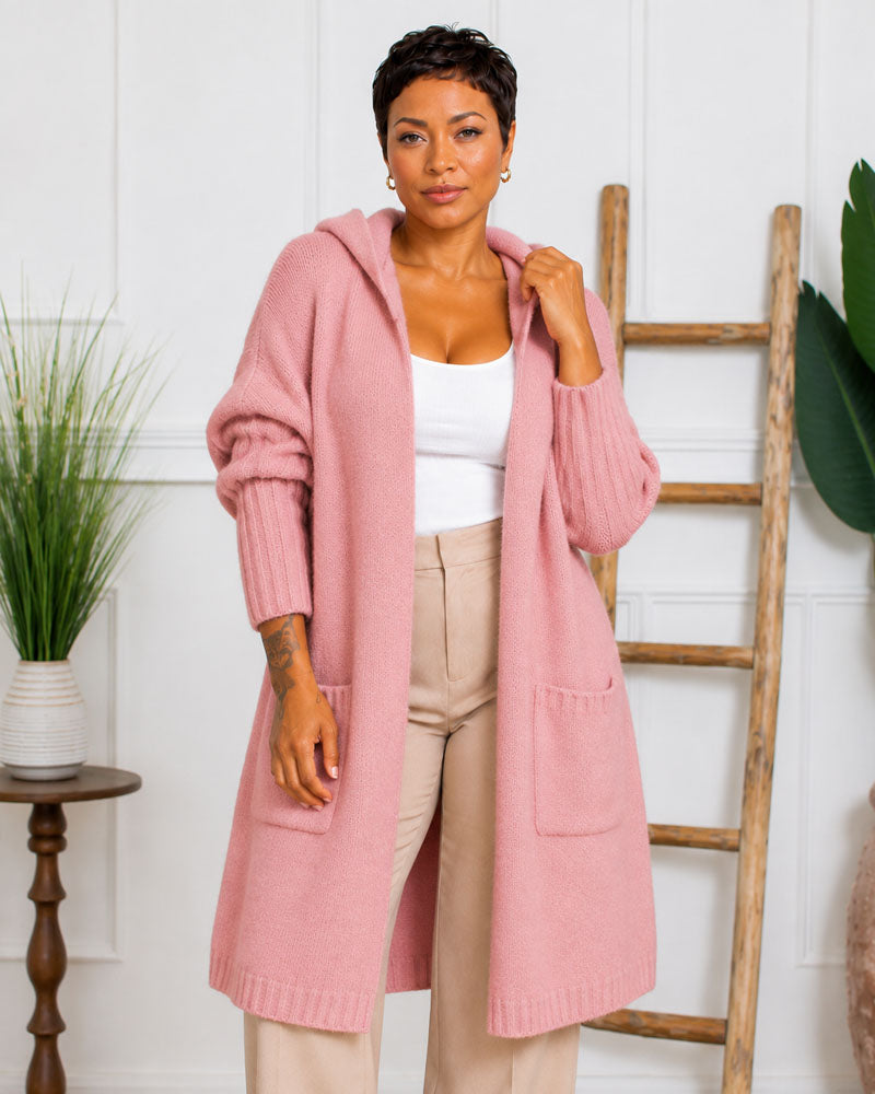 Stay Awhile Hooded Longline Cardigan