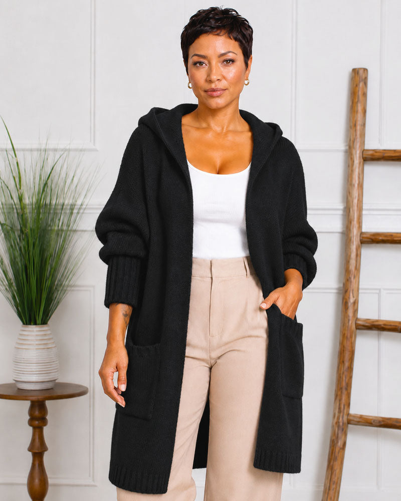 Stay Awhile Hooded Longline Cardigan