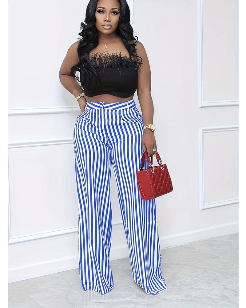 Stripe Wide Leg Pants