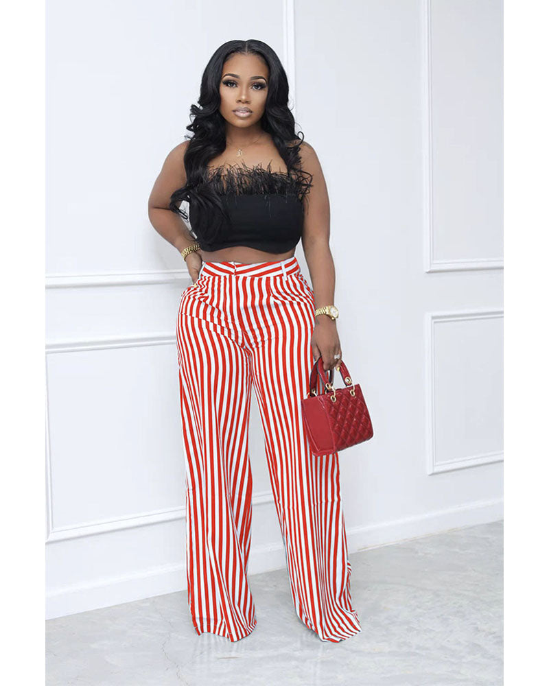 Stripe Wide Leg Pants