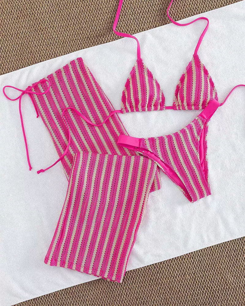 Always On Tide Halter Bikini Set
