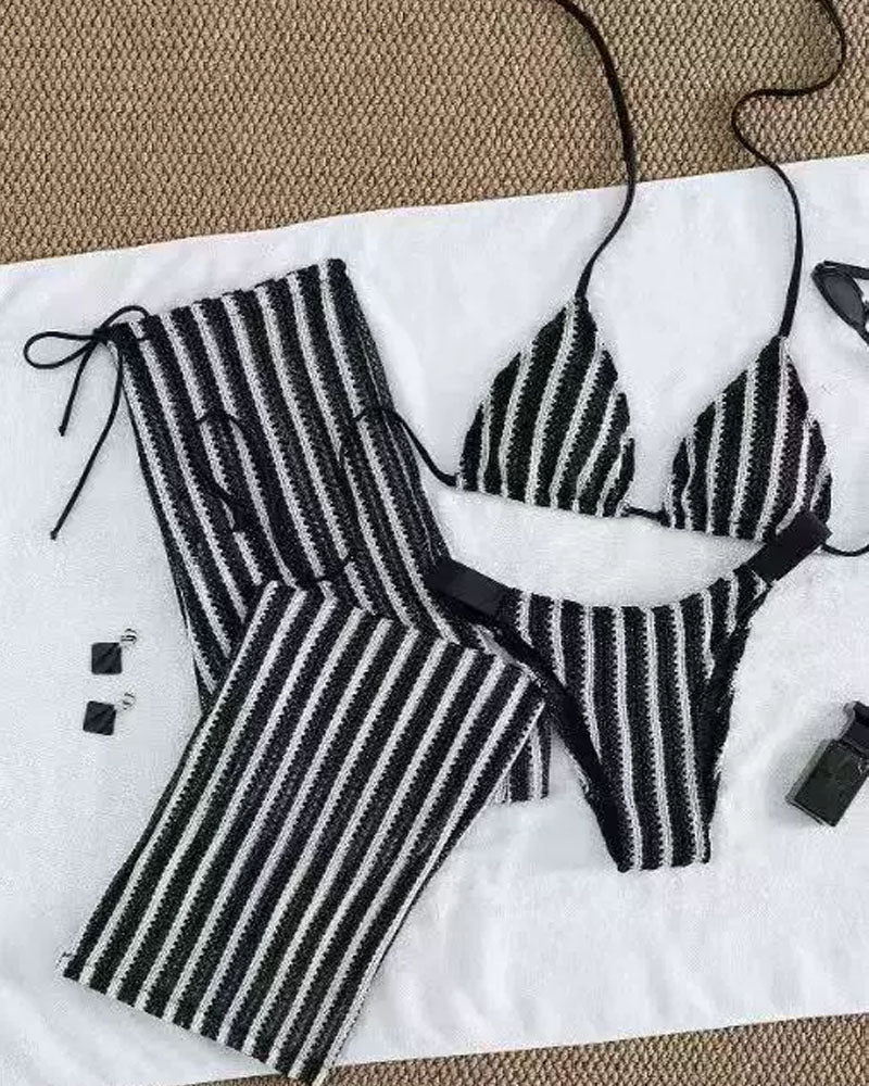 Always On Tide Halter Bikini Set