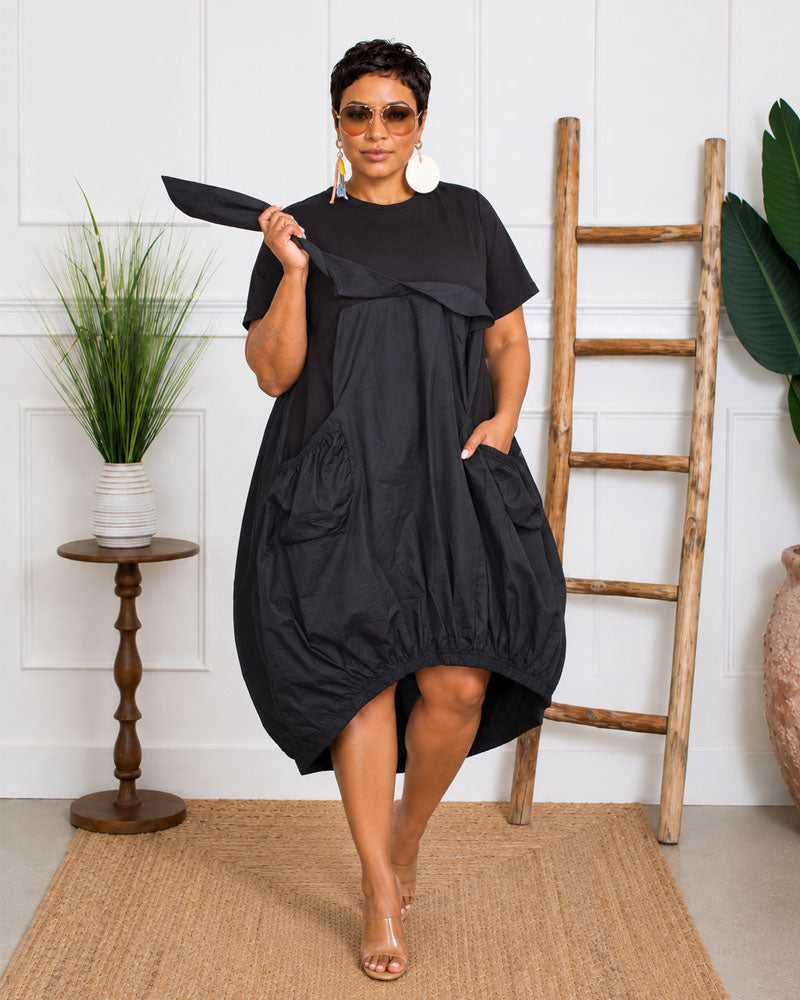 Tempt Me Bow-Front Bubble Midi Dress