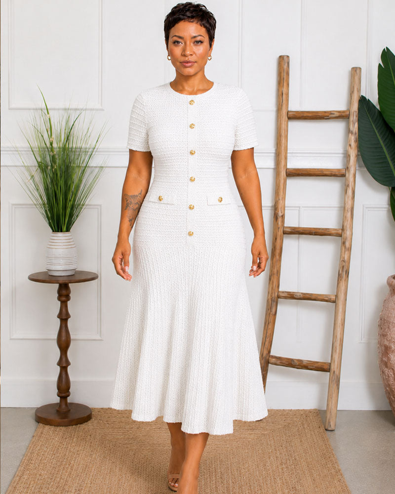 The Textured Edit Midi Dress