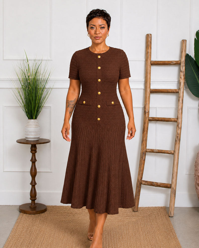 The Textured Edit Midi Dress