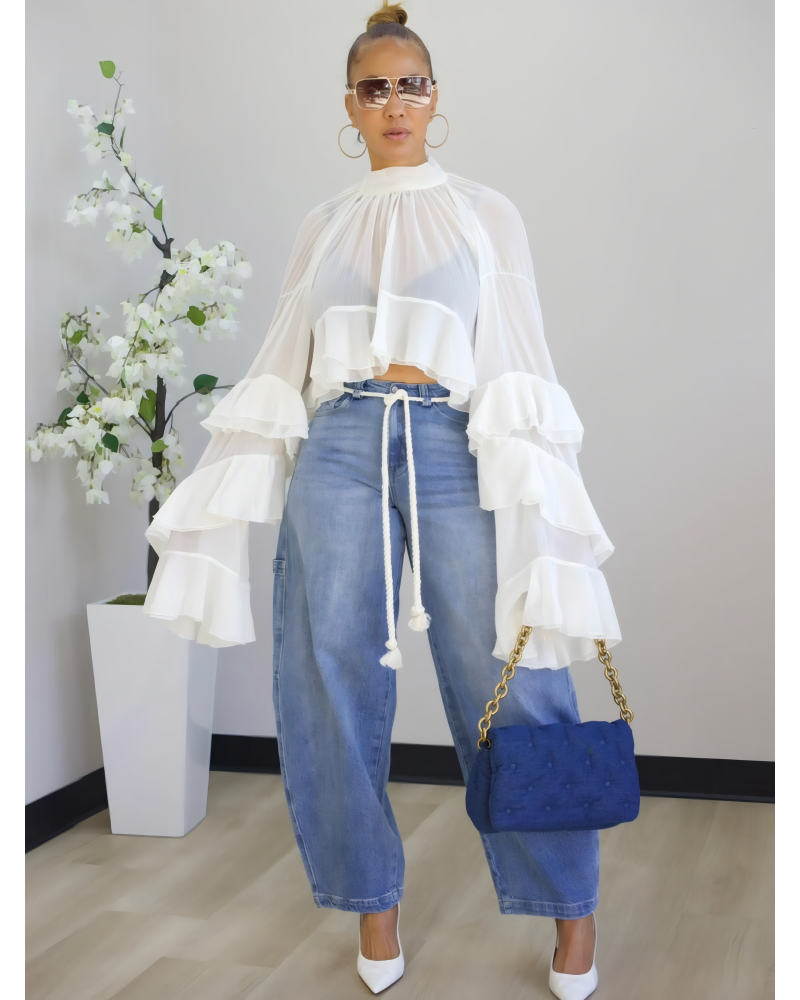 Angel Energy Ruffle Statement Blouse