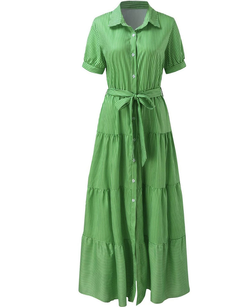 Tiered Striped Maxi Dress