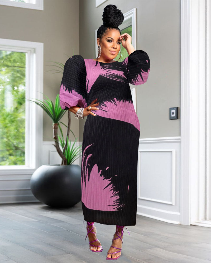 Twirl in Color Pleated Dress