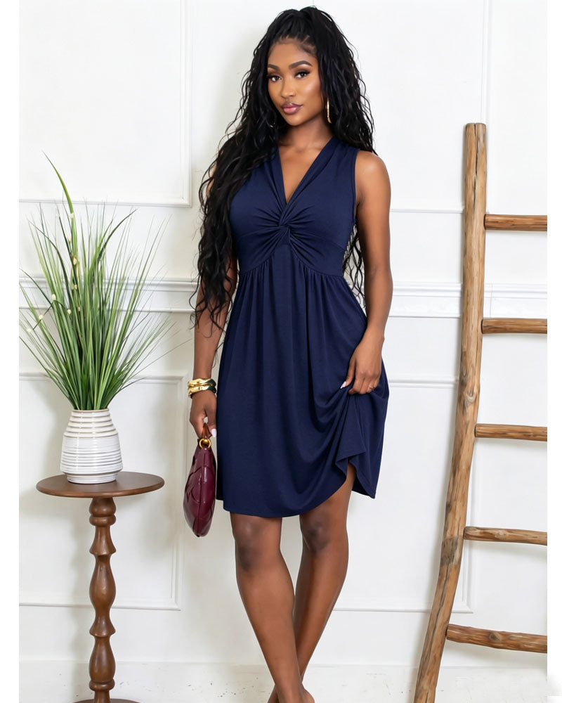 Twist Front Swing Dress