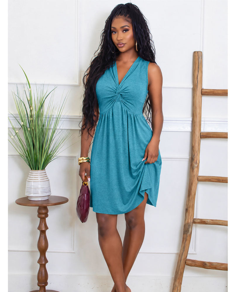 Twist Front Swing Dress