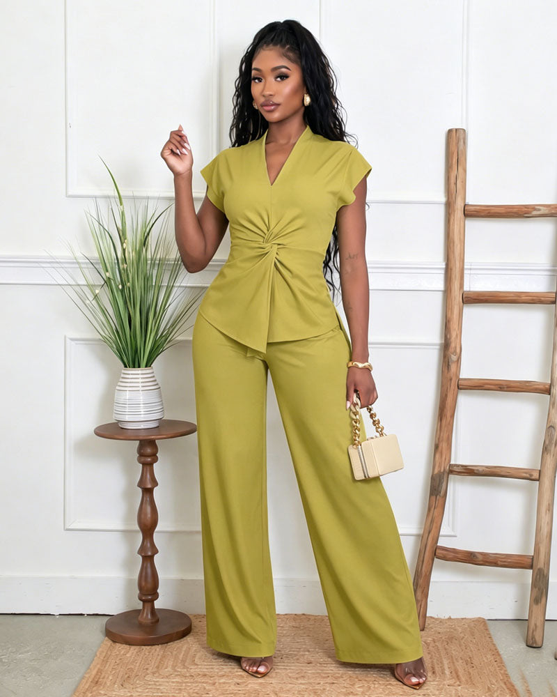 Twist of Grace Wide Leg Set