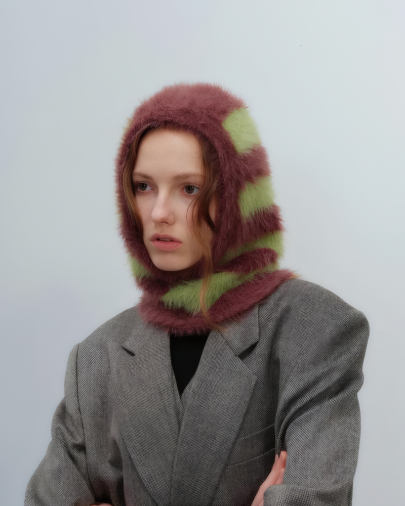Winter Striped Balaclava Hat