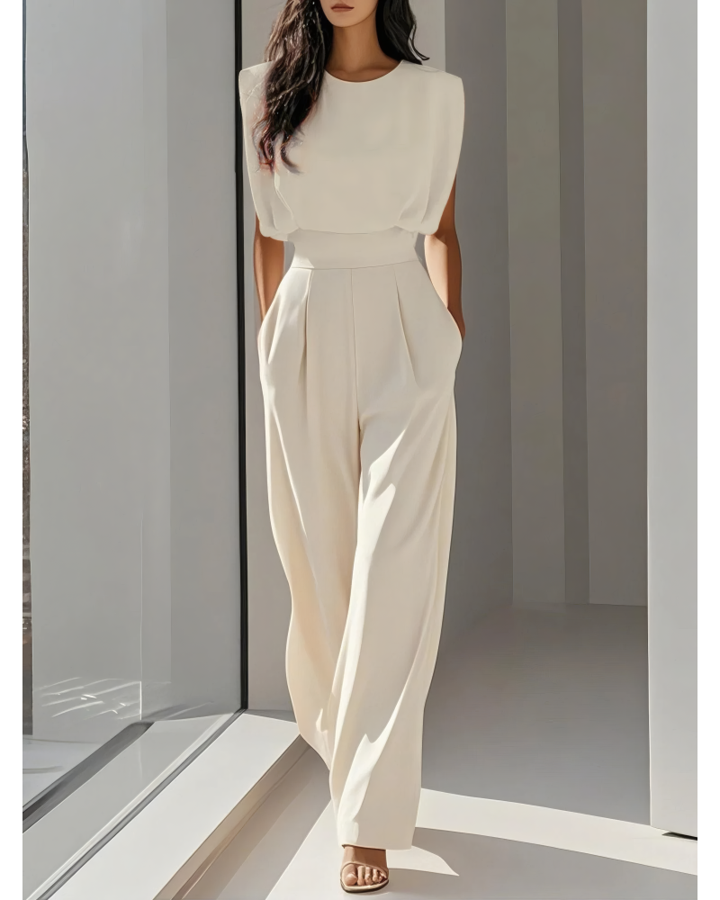 Meena Pleated Wide Leg Jumpsui