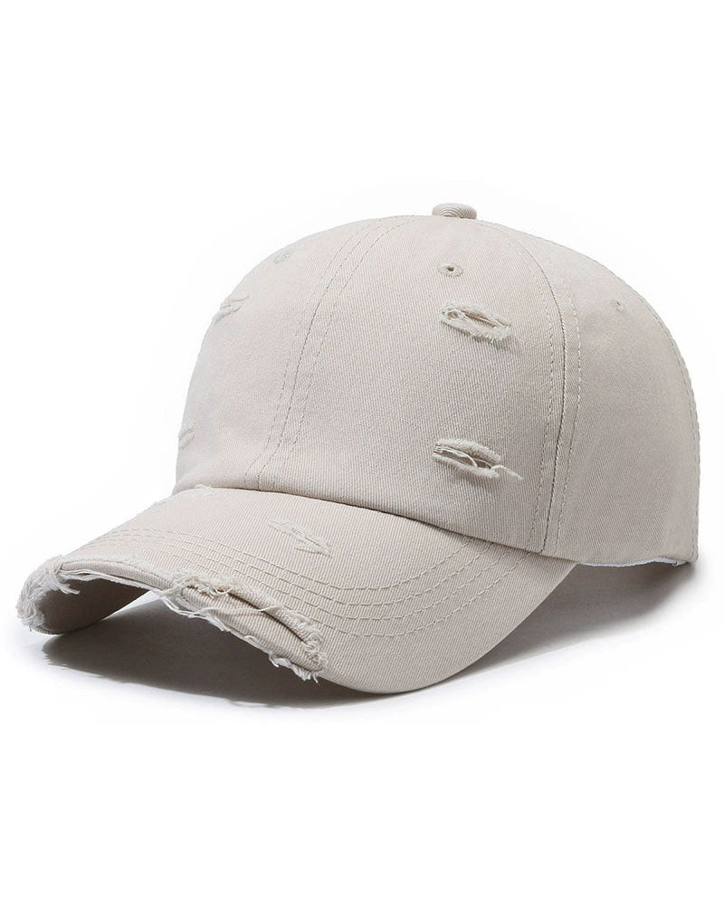 Worn In Distressed Baseball Cap