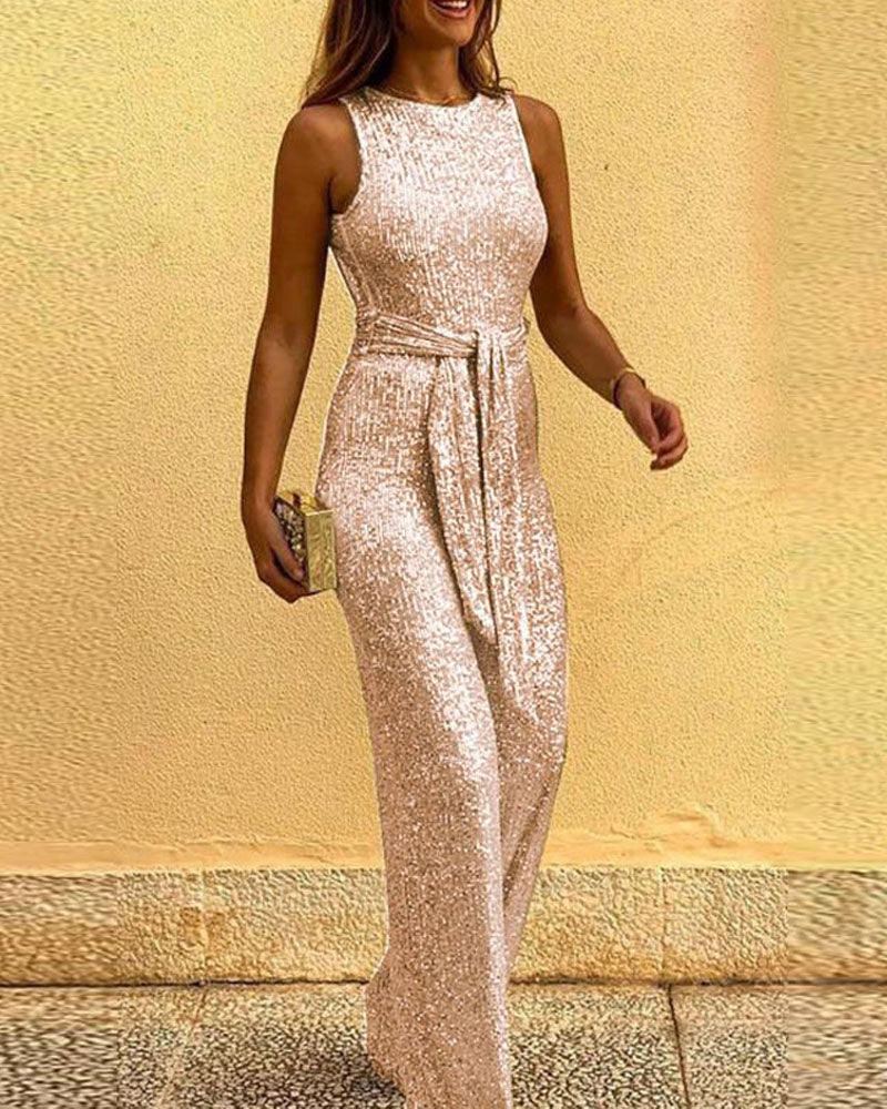 Your Dream Girl Sequin Jumpsuit