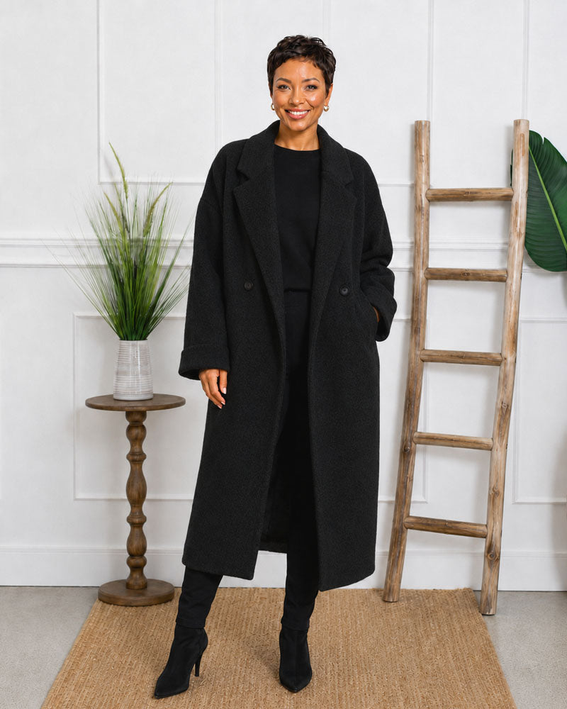 affordable oversized long wool Coat camel