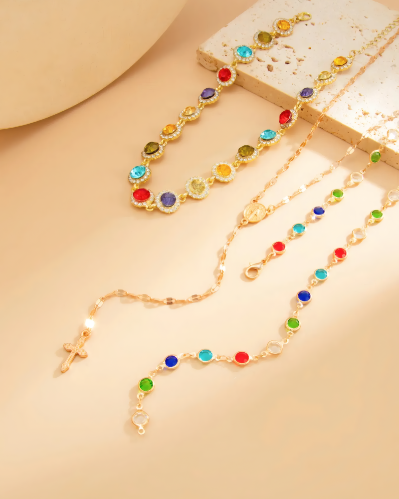 Sacred Layer Rosary Necklace Set